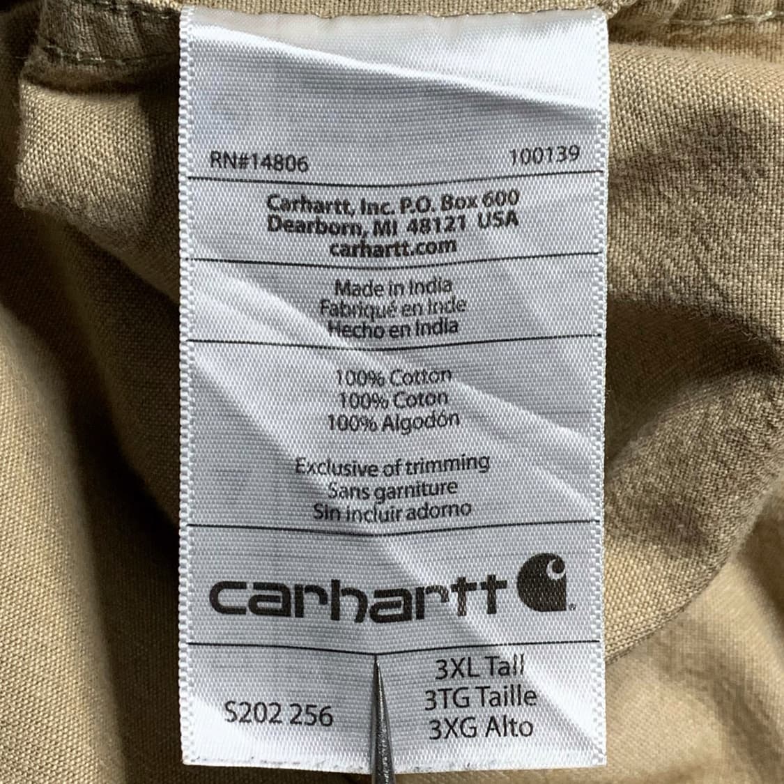 [3XL] 칼하트 릴렉스드핏 워크셔츠 샌드 상품이미지5