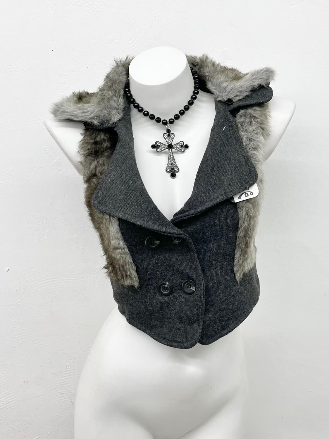 긱시크 카라 퍼 버튼 탑 상품이미지1