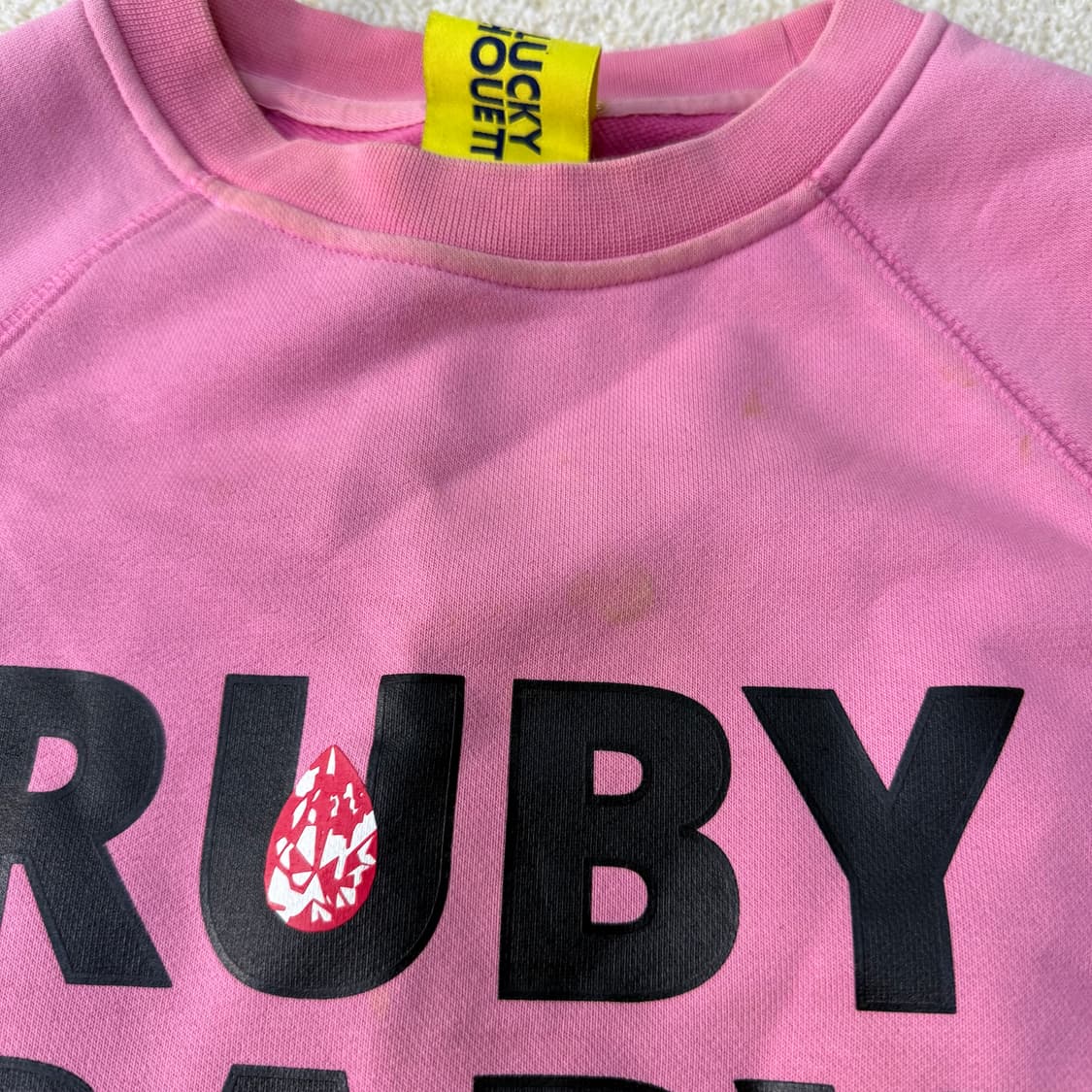 [36] 럭키슈에뜨 여성 루비베이비 핑크 맨투맨 0105T1 상품이미지3