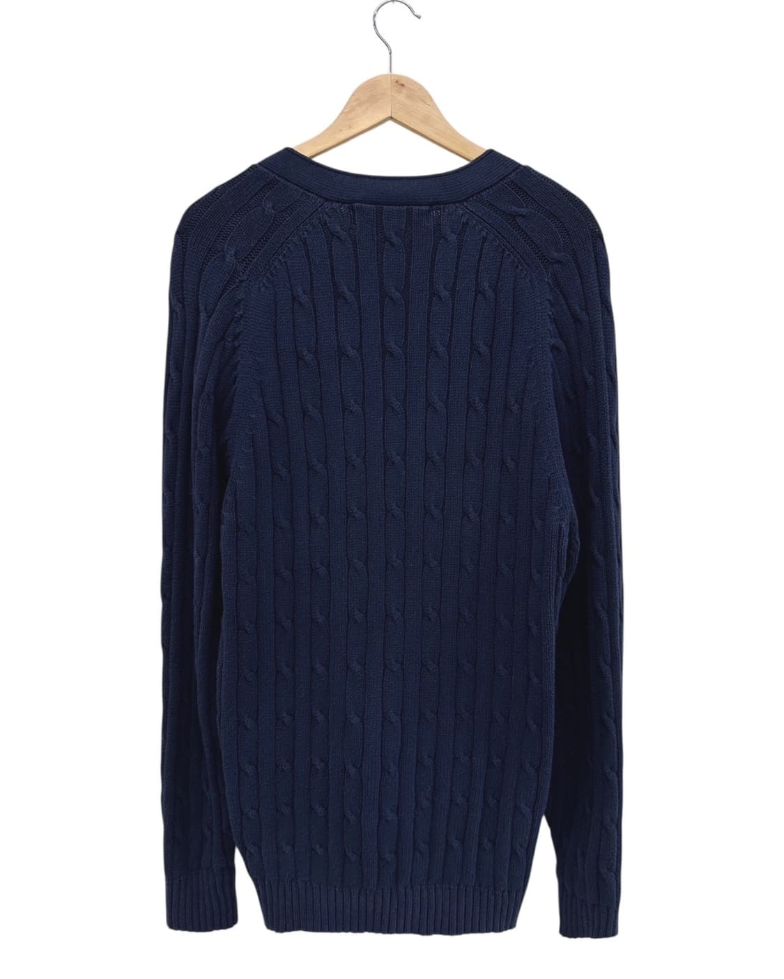 90년대 폴로 꽈배기 니트 가디건 네이비 (2XL) 상품이미지9