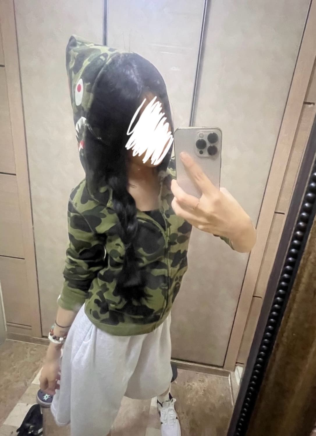 베이프 녹계 키즈 150 후드집업 (카모) 상품이미지1