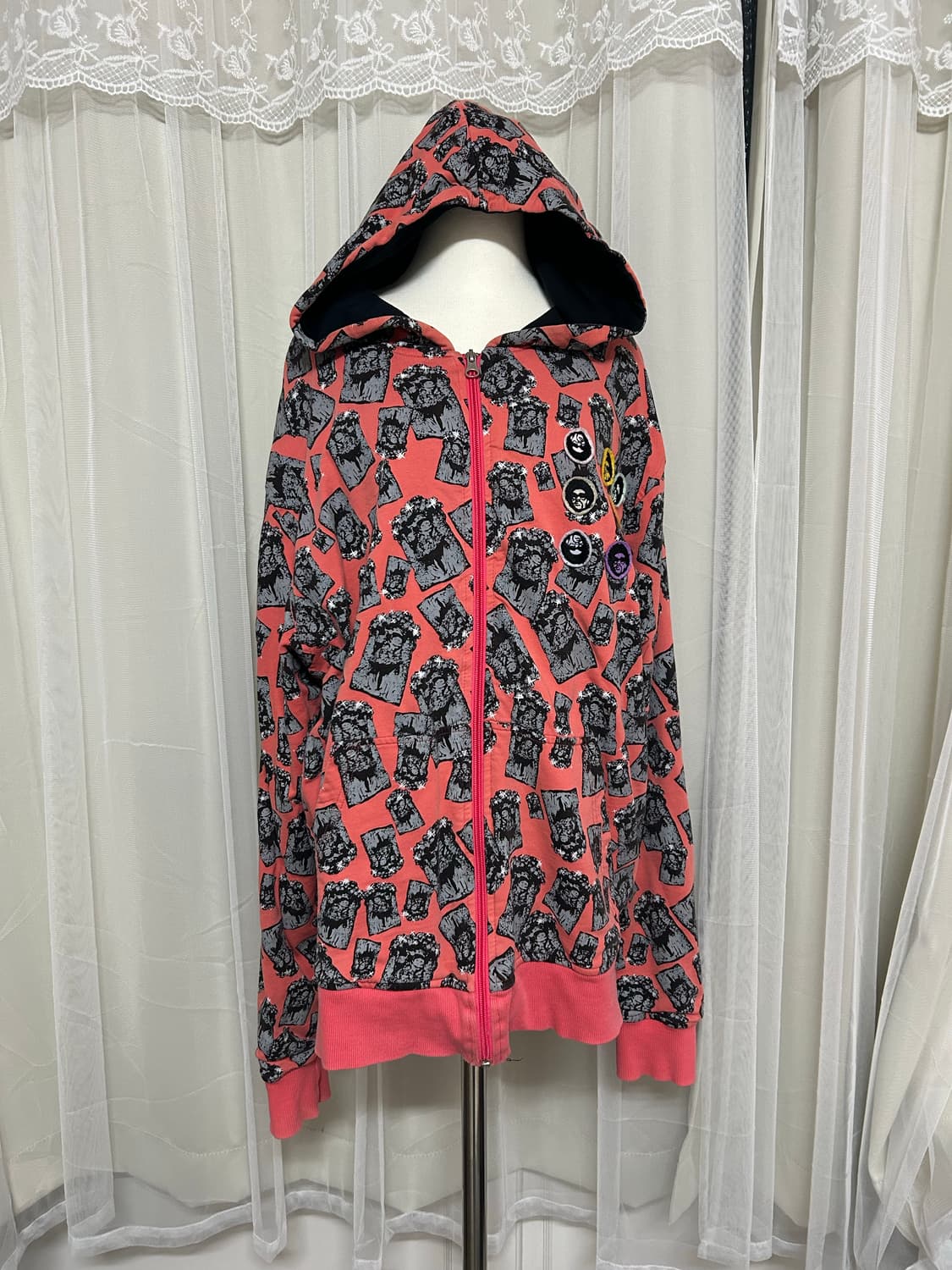 빈티지 패턴 후드집업 상품이미지1