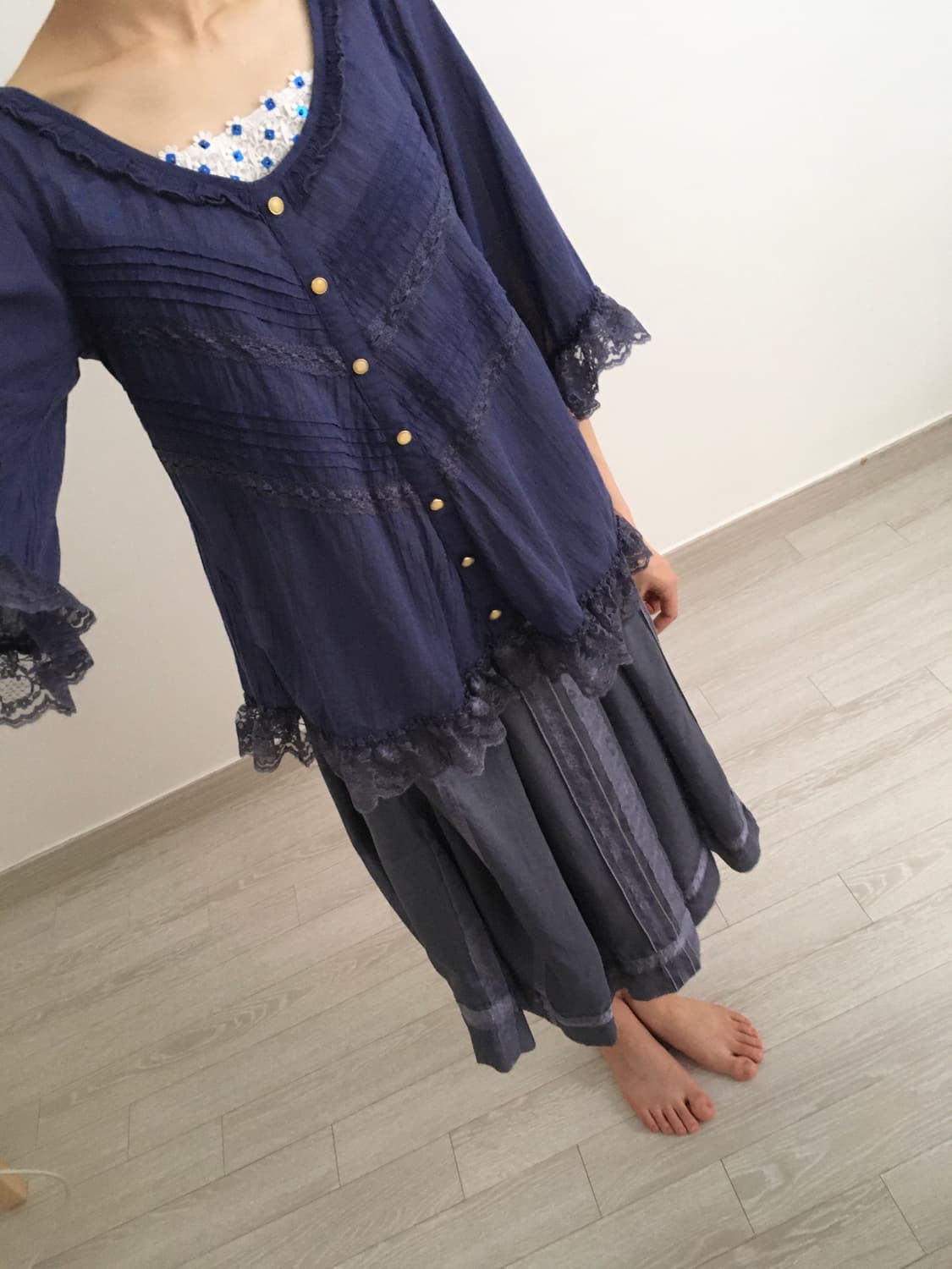 indigo lace top 상품이미지6