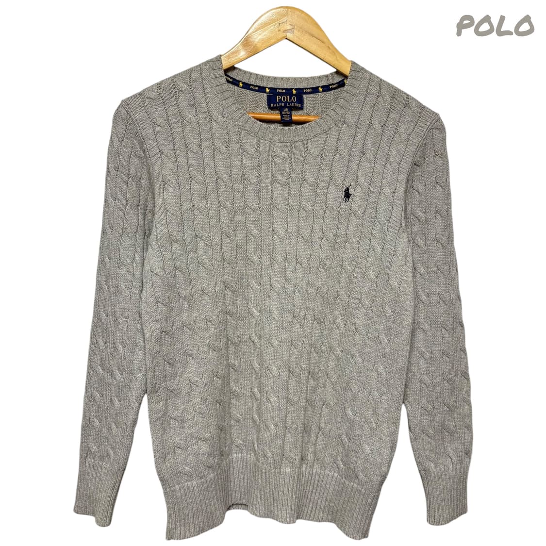 3765 폴로 랄프로렌 그레이 꽈베기 케이블 니트 상품이미지1
