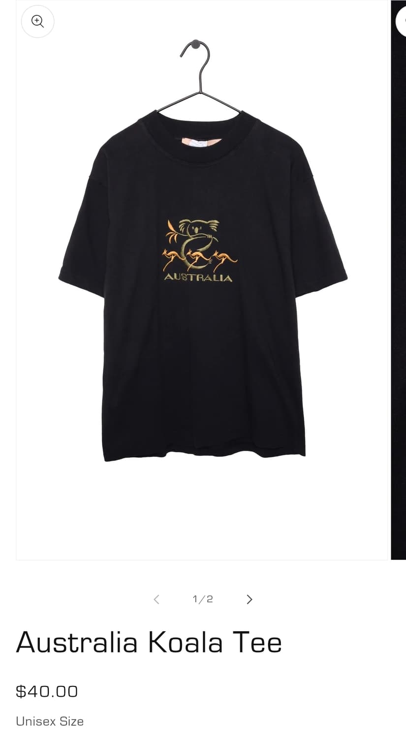 호주산 빈티지 자수 반팔 티셔츠 M(95) 상품이미지6