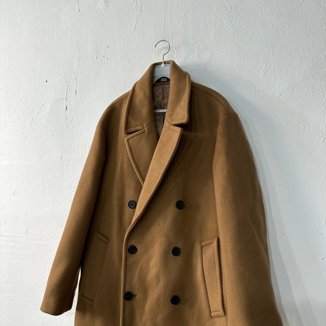 무신사스탠다드 오버핏 카멜 더블코트 M 상품이미지2