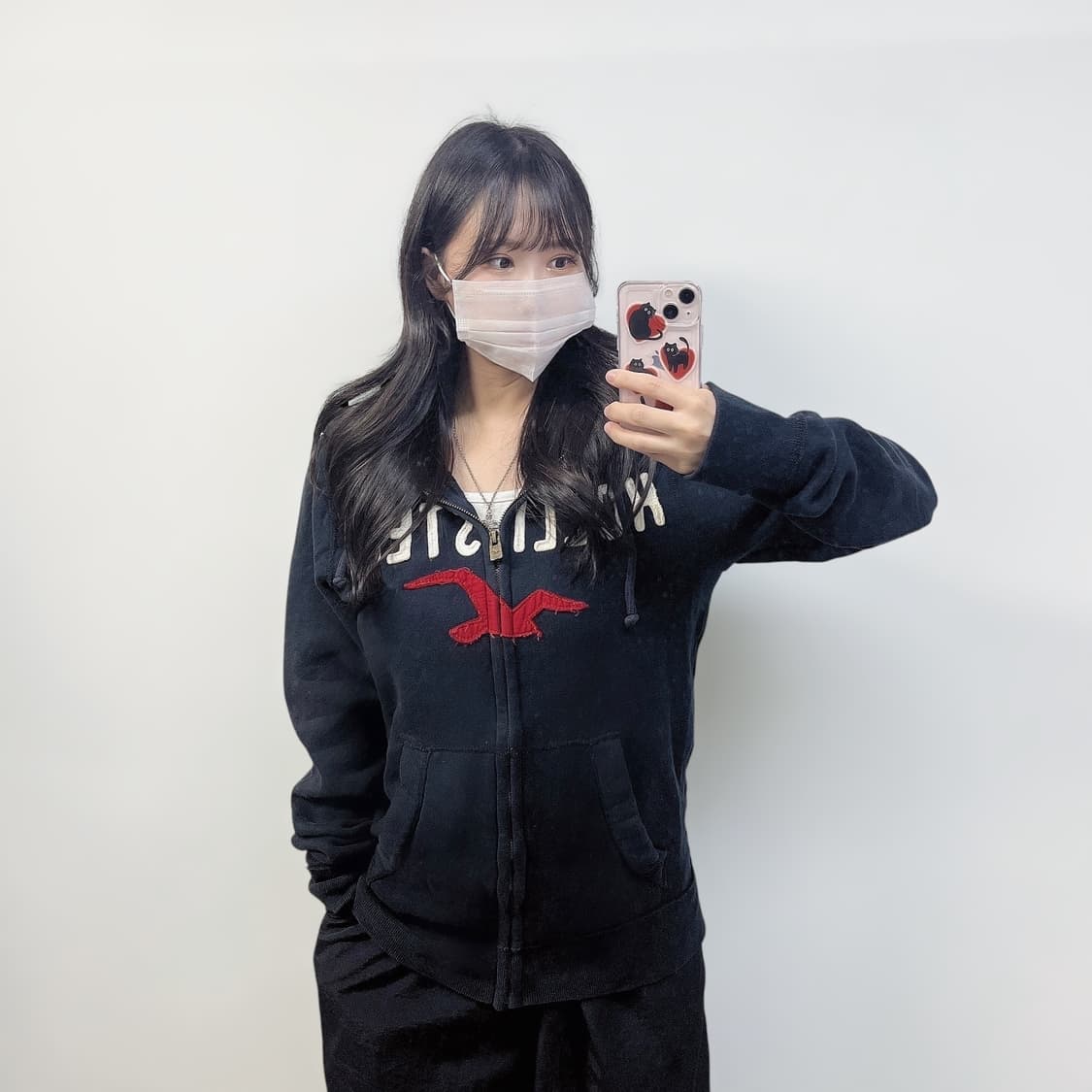 홀리스터 스펠 로고 후드집업 네이비 상품이미지1