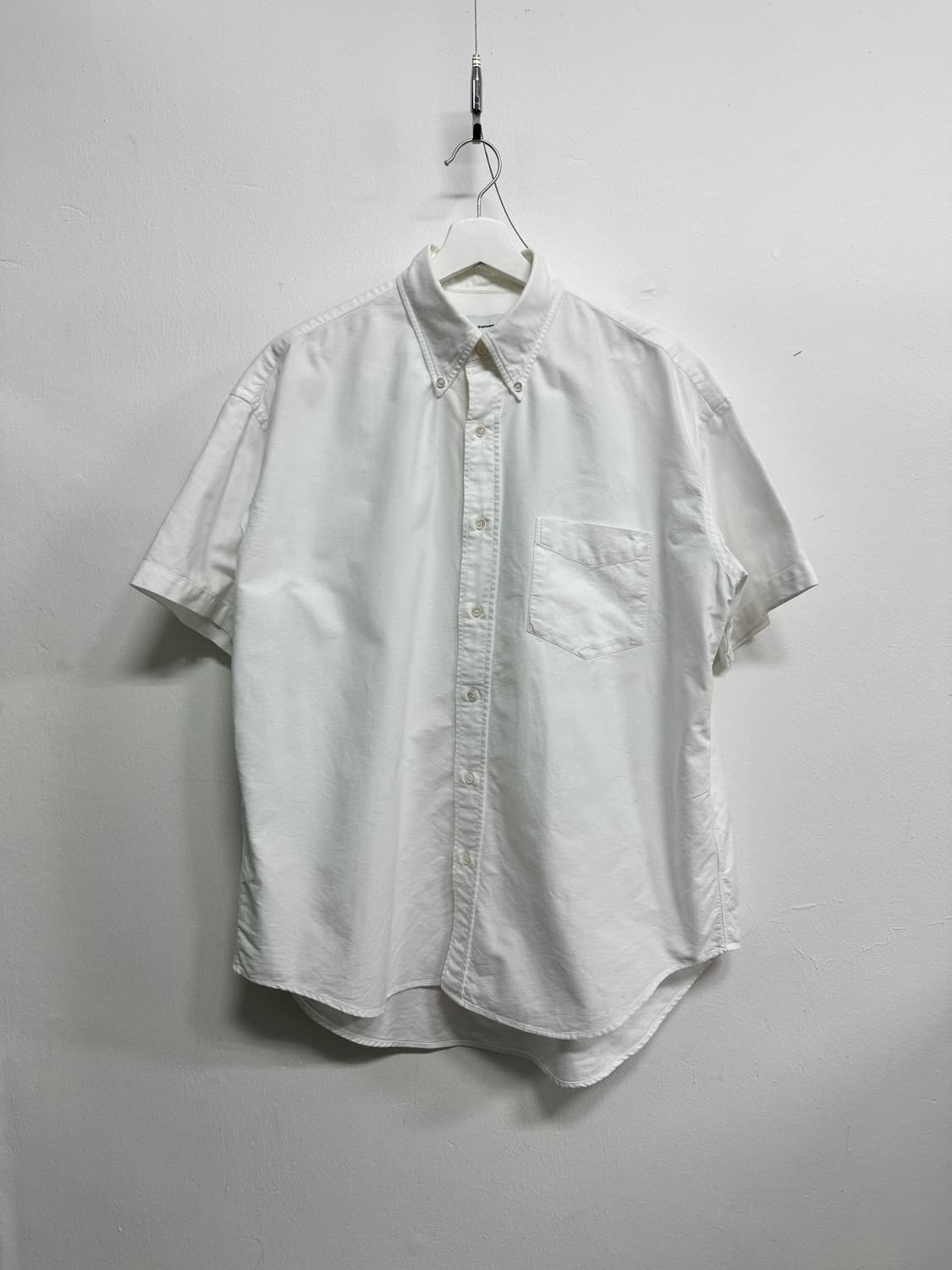 그라프페이퍼 옥스포드 오버사이즈 반팔셔츠 화이트 2 상품이미지1