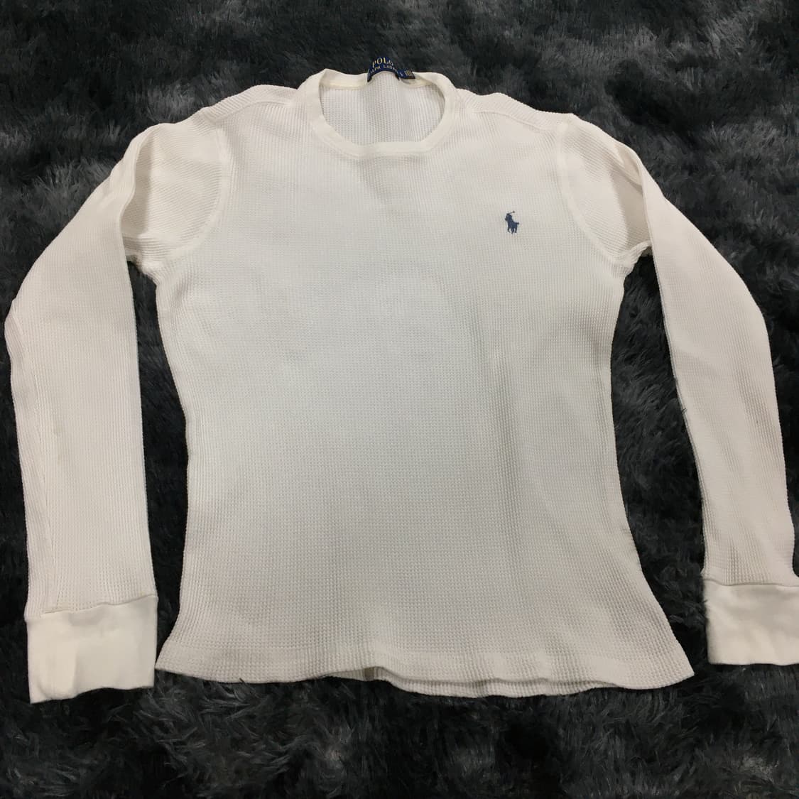 투티/0273 폴로 와플 니트 라운드 넥 슬림핏 화이트 크림 상품이미지3