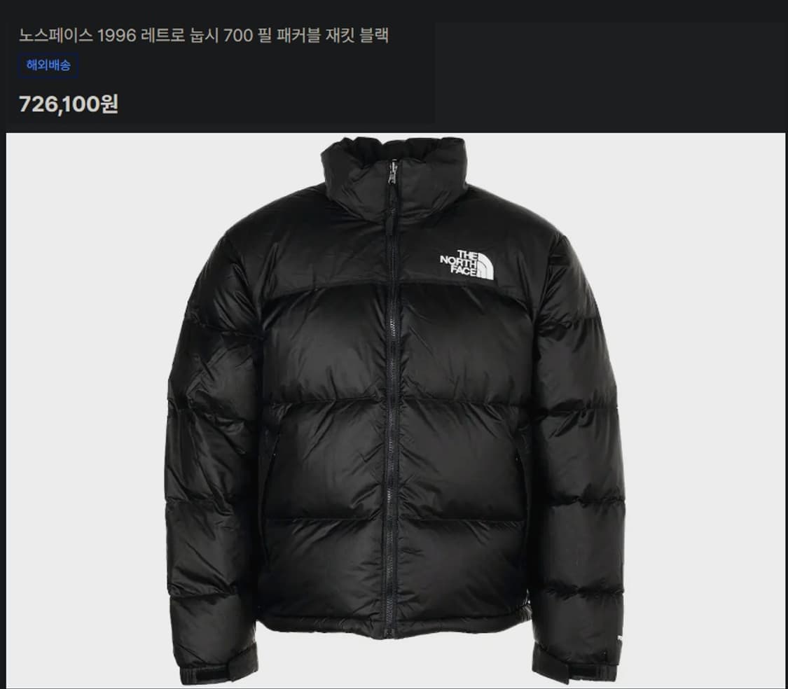 노스페이스 700 눕시 구스 다운 패딩 점퍼 상품이미지9