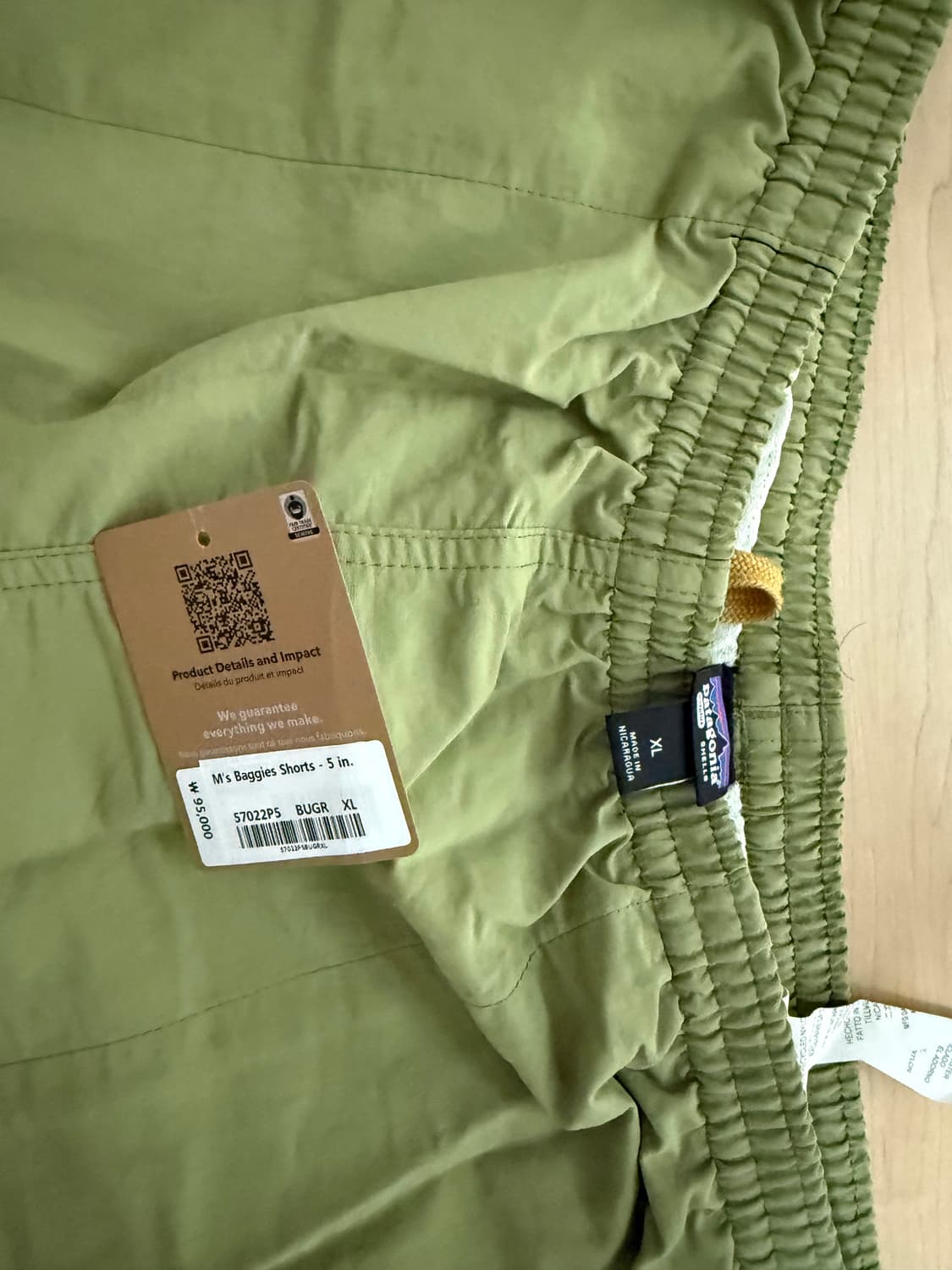 파타코니아 바기스 5인치 쇼츠 버컴그린 상품이미지1