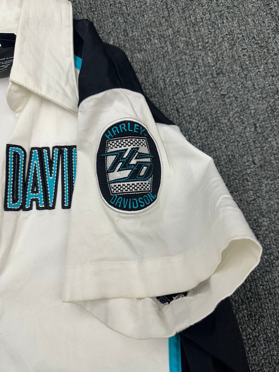 M)할리데이비슨 vintage 여성 v넥 반팔 집업 상품이미지4