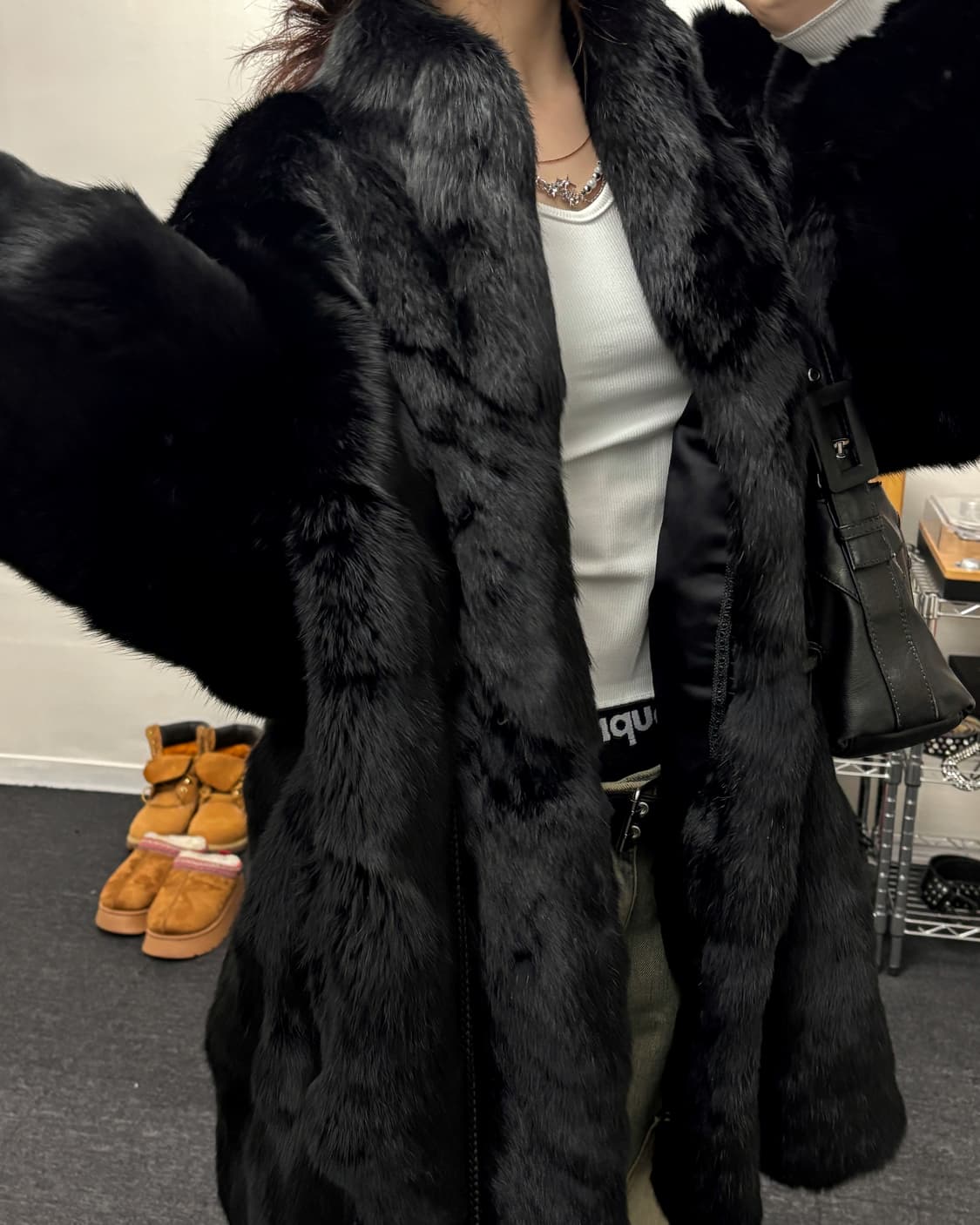 올드 빈티지 리얼 퍼 롱 코트 상품이미지1