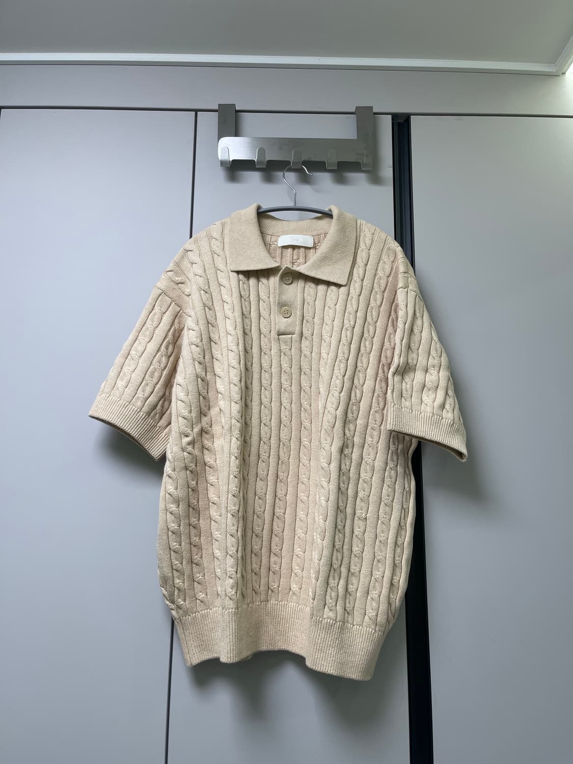 미나브 케이블 반팔 니트 상품이미지1