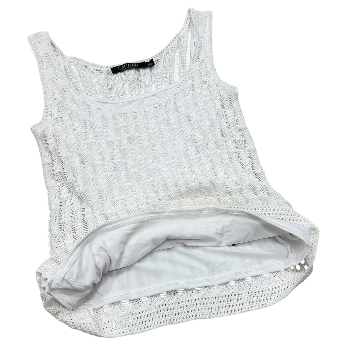 로렌 랄프로렌 그린라벨 슬리브리스 나시 화이트 XS 상품이미지2