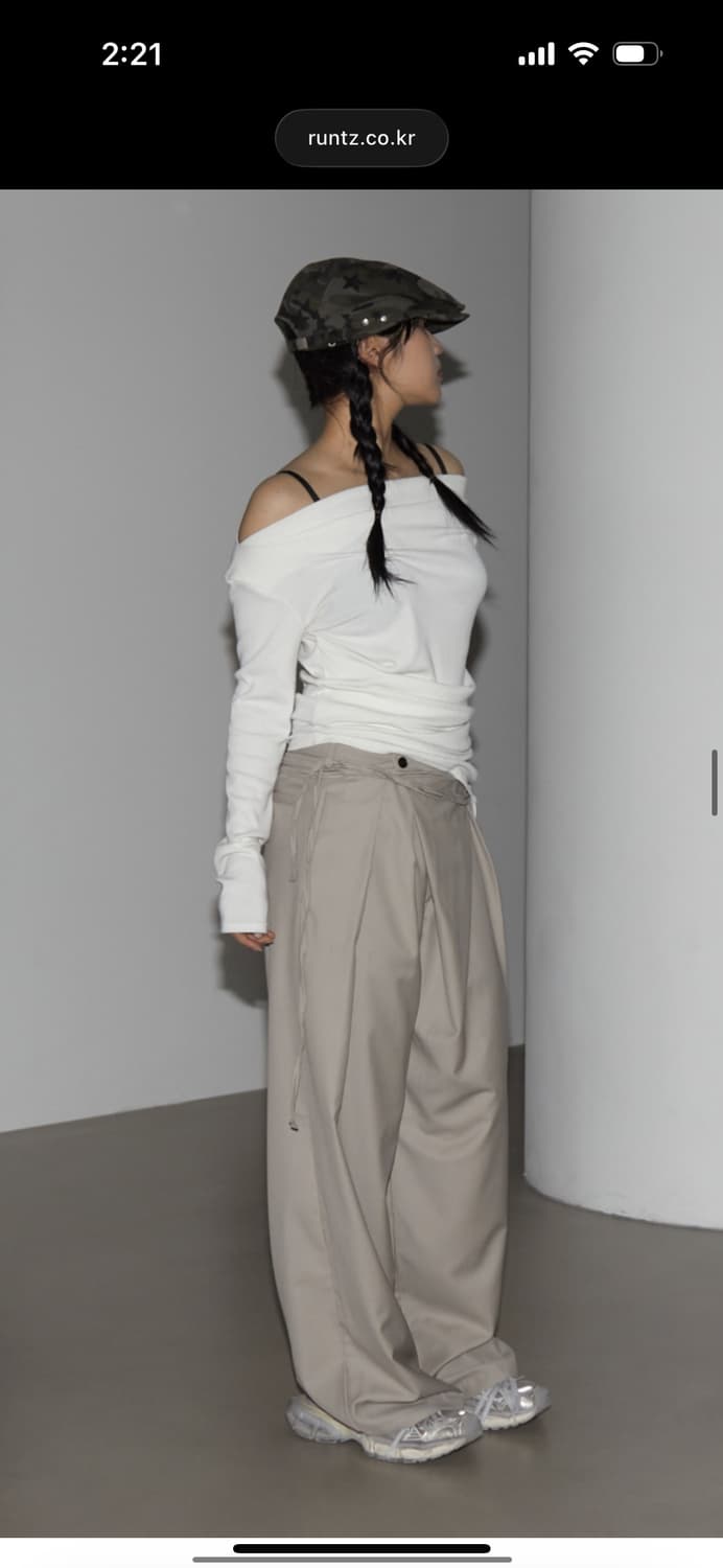 와이드 랩 슬랙스 (베이지/그레이) 상품이미지3