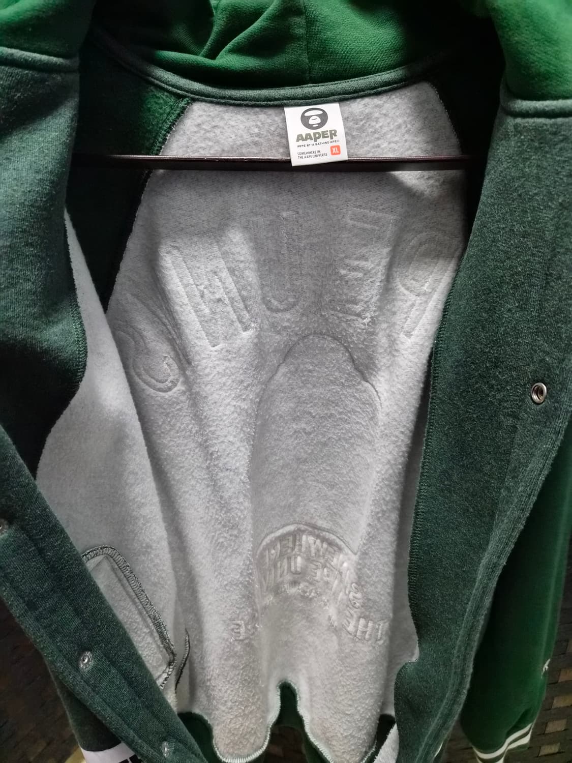 베이프 에이프 버튼 후드 패치 자켓 XL size 상품이미지7
