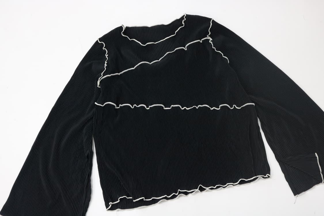 Lutique 블랙 메로우 스티치 플리츠 셋업 (M) 상품이미지3