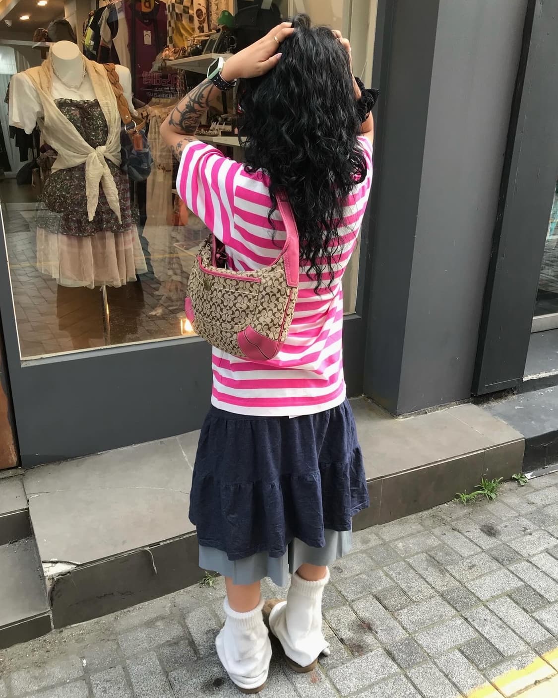 Bape Pink Stripe T-shirt ❌ 베이프 솔닷 ❌ 상품이미지1