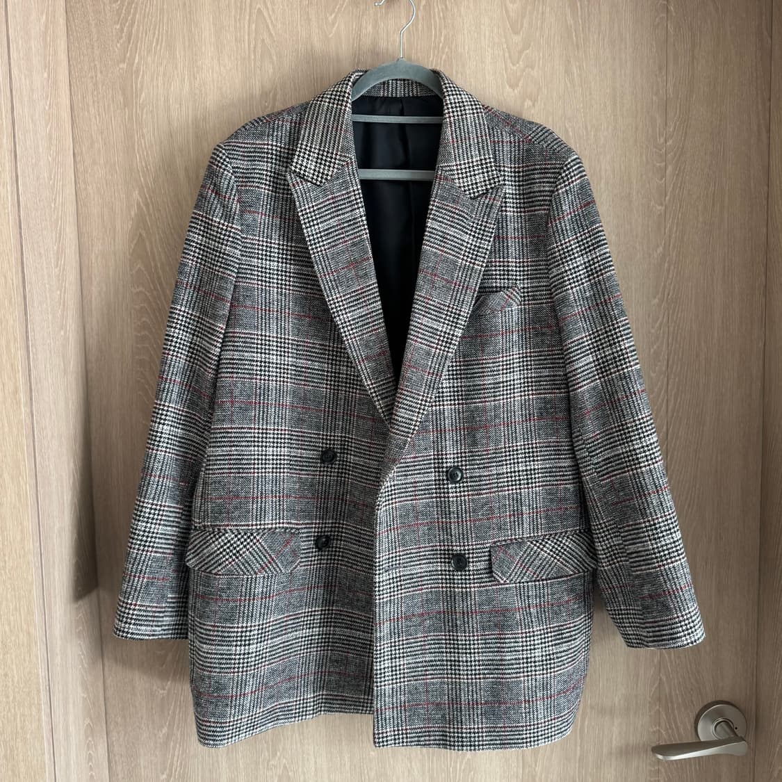 체크 반코트 (서울제작) 상품이미지1