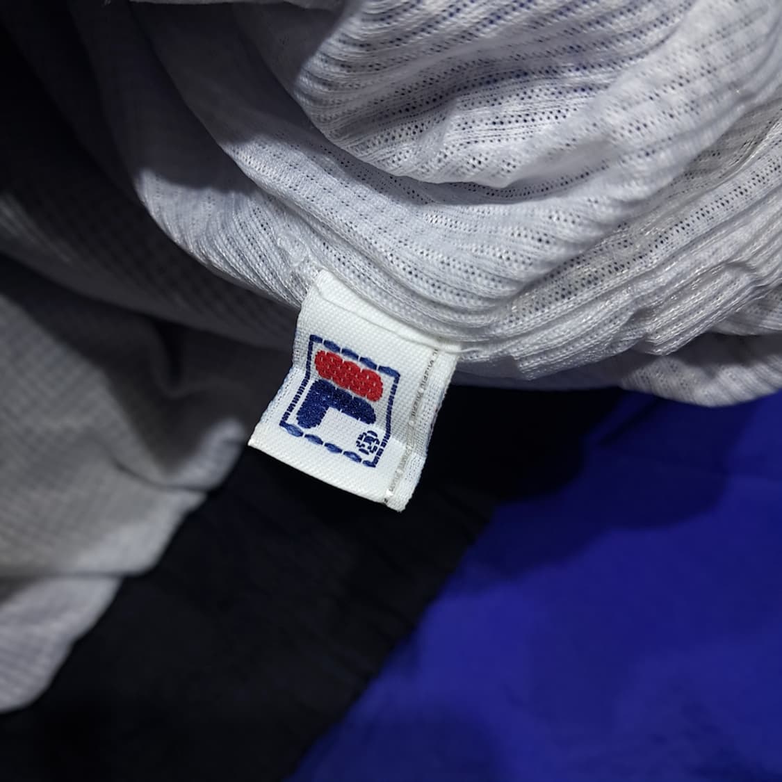 CK127 L 휠라 90s 마카오판 올드스쿨 블랙블루 자켓 상품이미지5