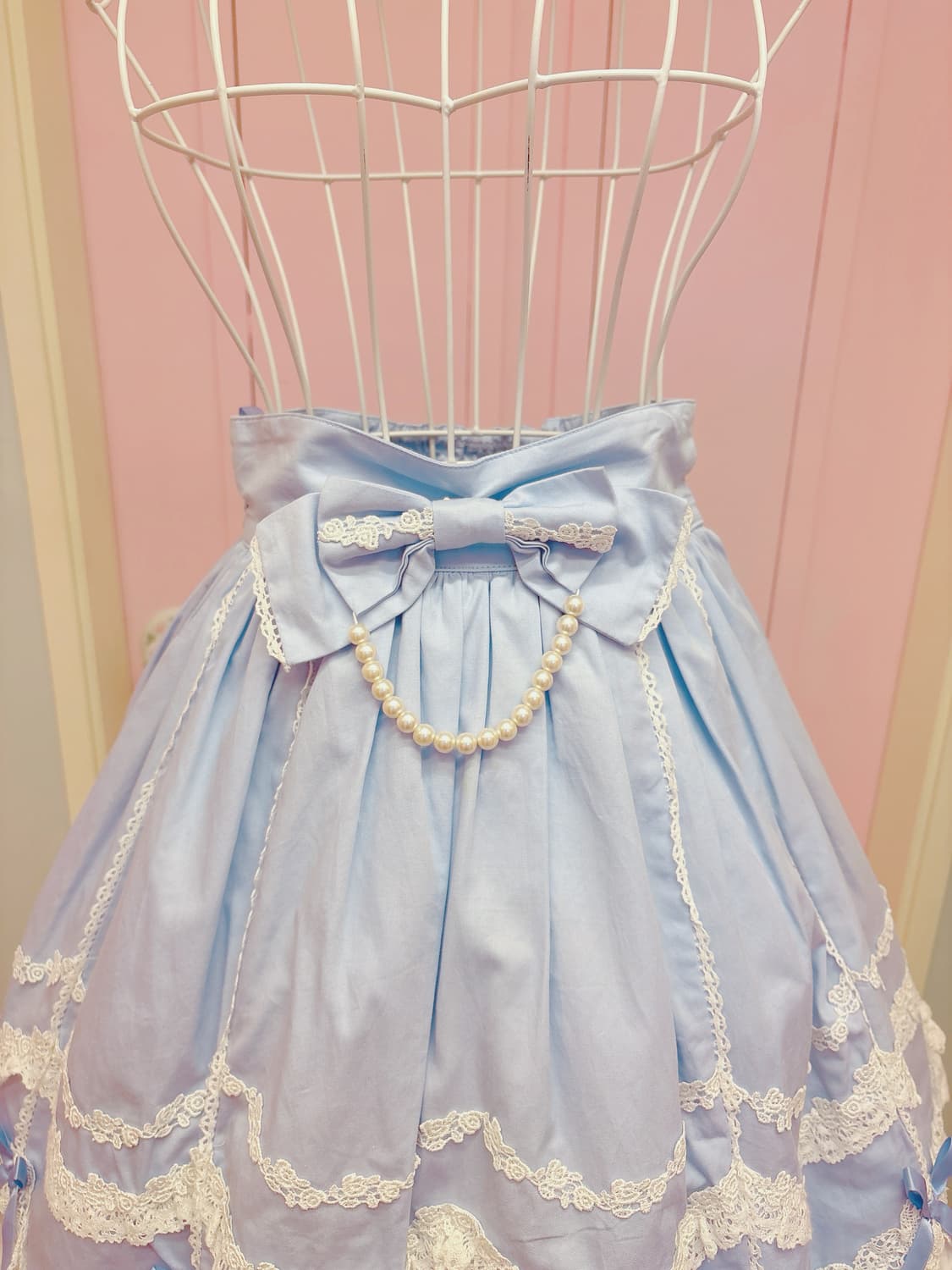 BODYLINE blue lolita lace ribbon skirt 상품이미지2