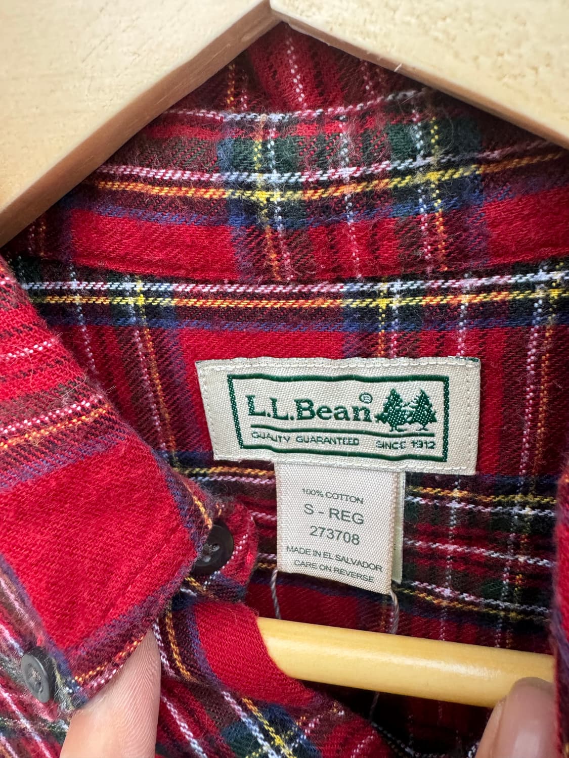 엘엘빈 빈티지 레드 체크 플란넬 셔츠 s 상품이미지5