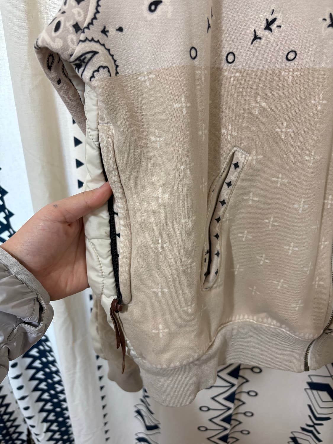 캐피탈 / 플리스 반다나 비부악 후드 블루종 상품이미지5