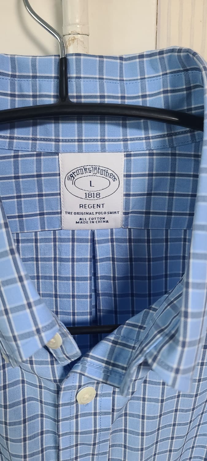 브룩스브라더스 블루 체크 긴팔 셔츠 상품이미지3