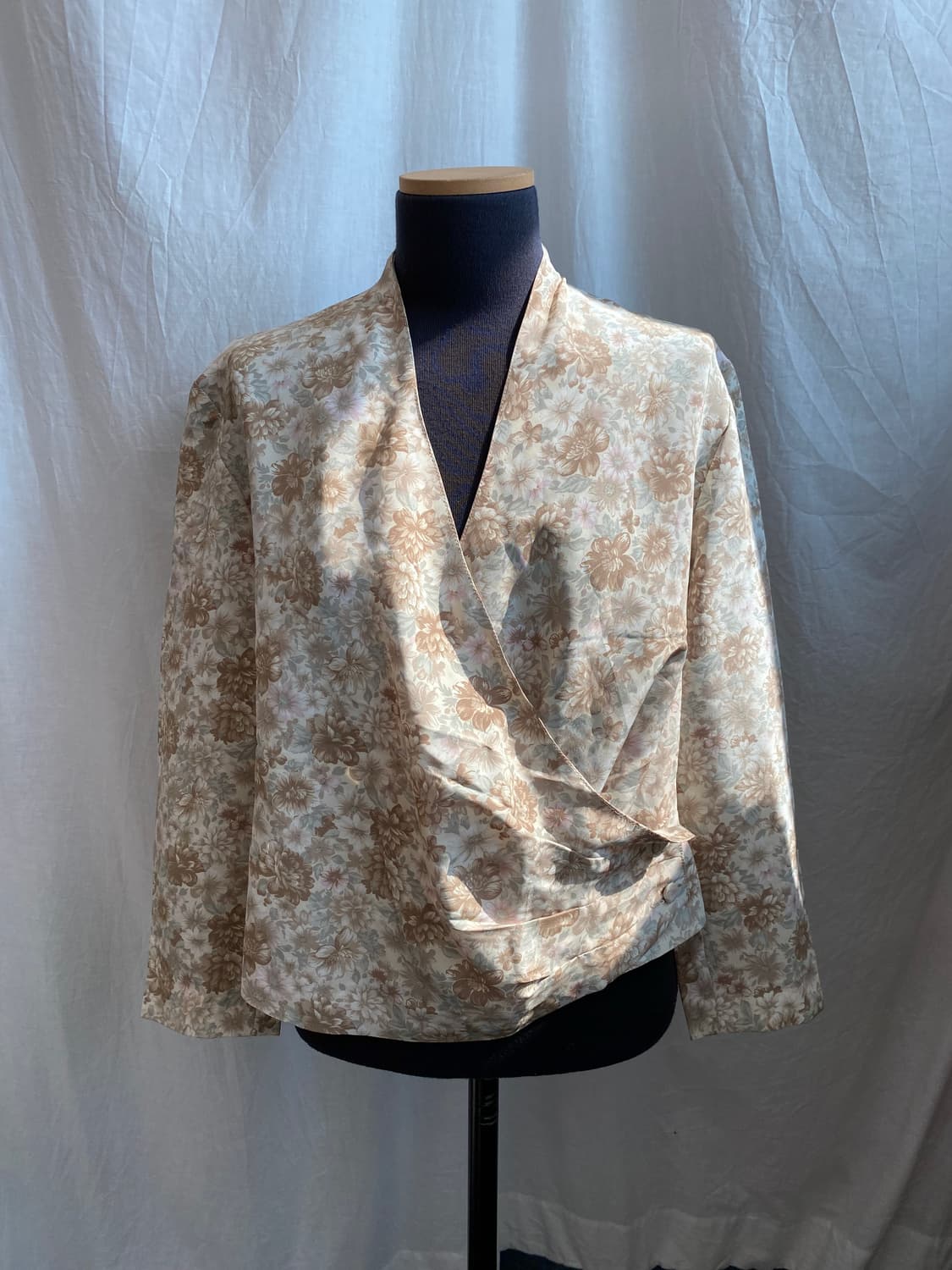 빈티지 플라워 랩블라우스(M) 상품이미지3