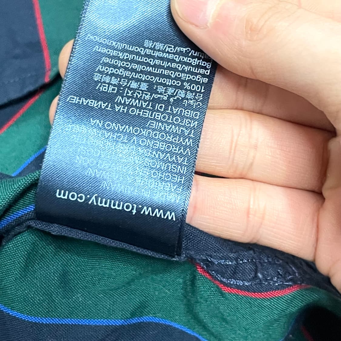 타미힐피거 딥그린 스트라이프 셔츠 남성M  상품이미지7