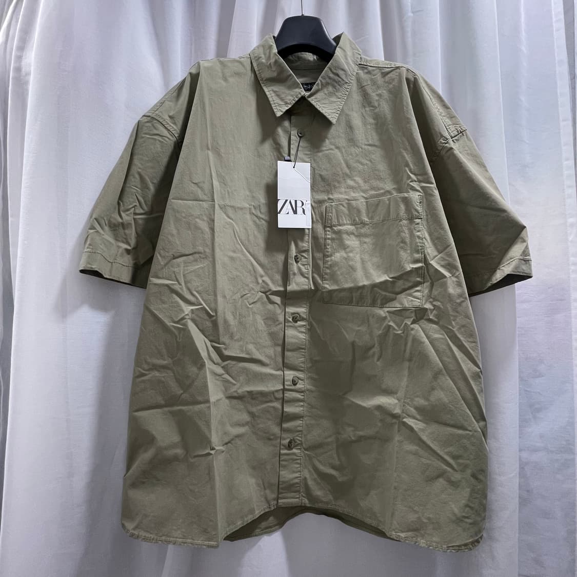 자라/ 포플린 반팔 셔츠/ L 상품이미지1