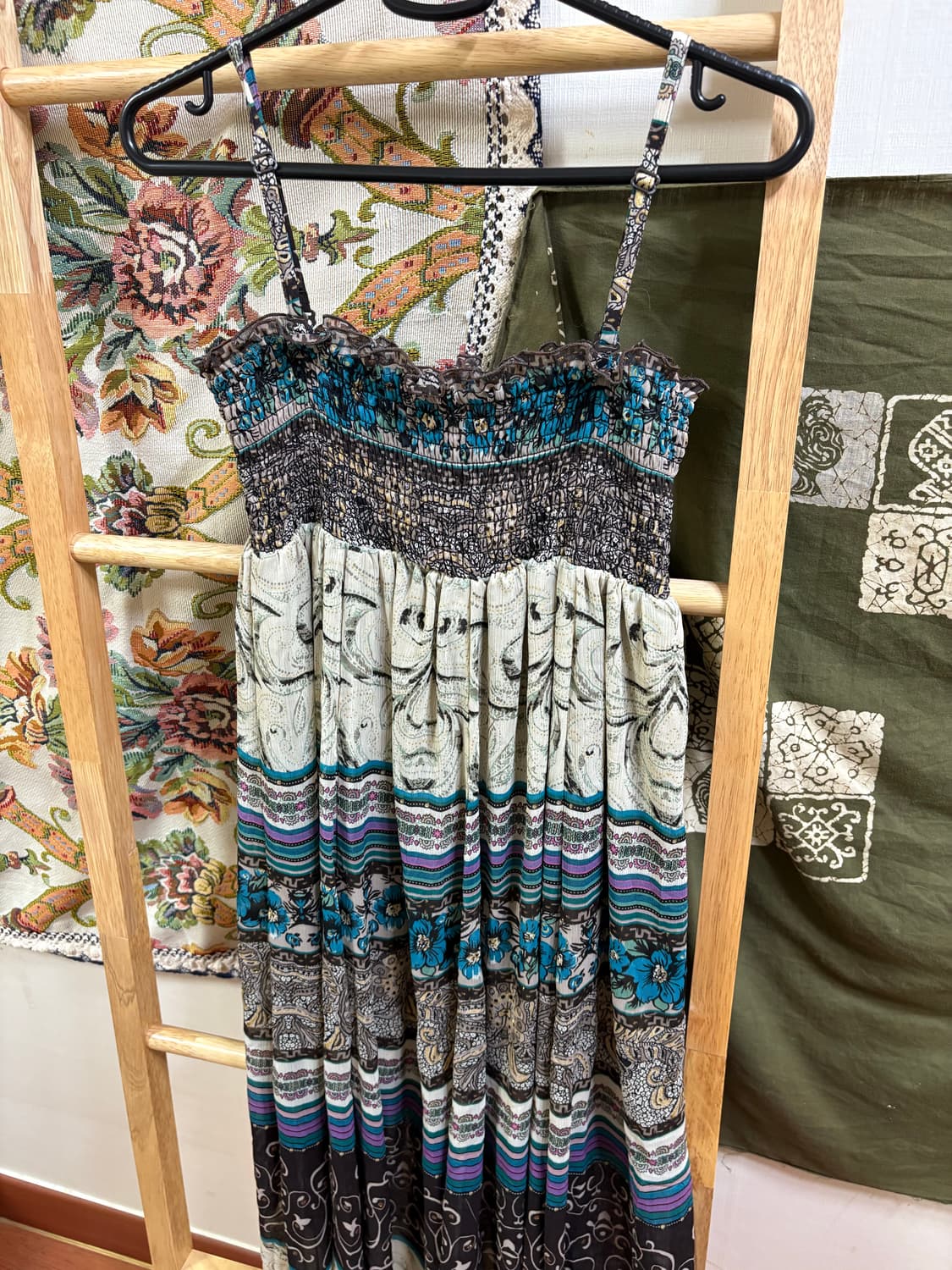 히피 모리 패턴 끈 원피스  상품이미지5