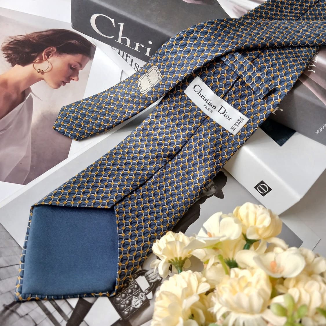 크리스찬 디올 실크 자카드 패턴 넥타이 9.8cm A+등급 E722 상품이미지5