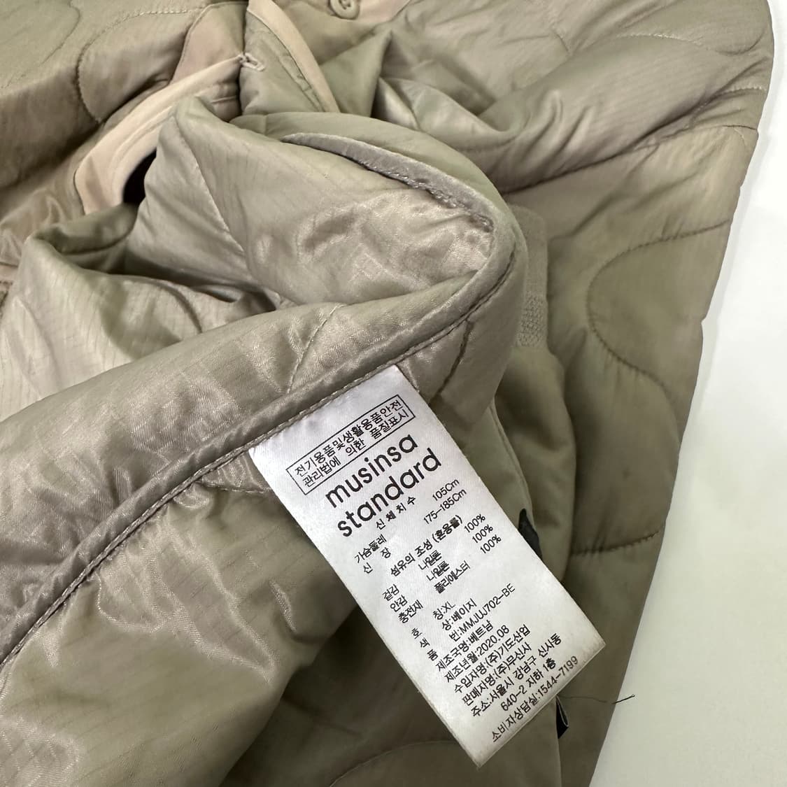 XL 무신사스탠다드 베이지 깔깔이 퀼팅 라이너자켓 상품이미지5