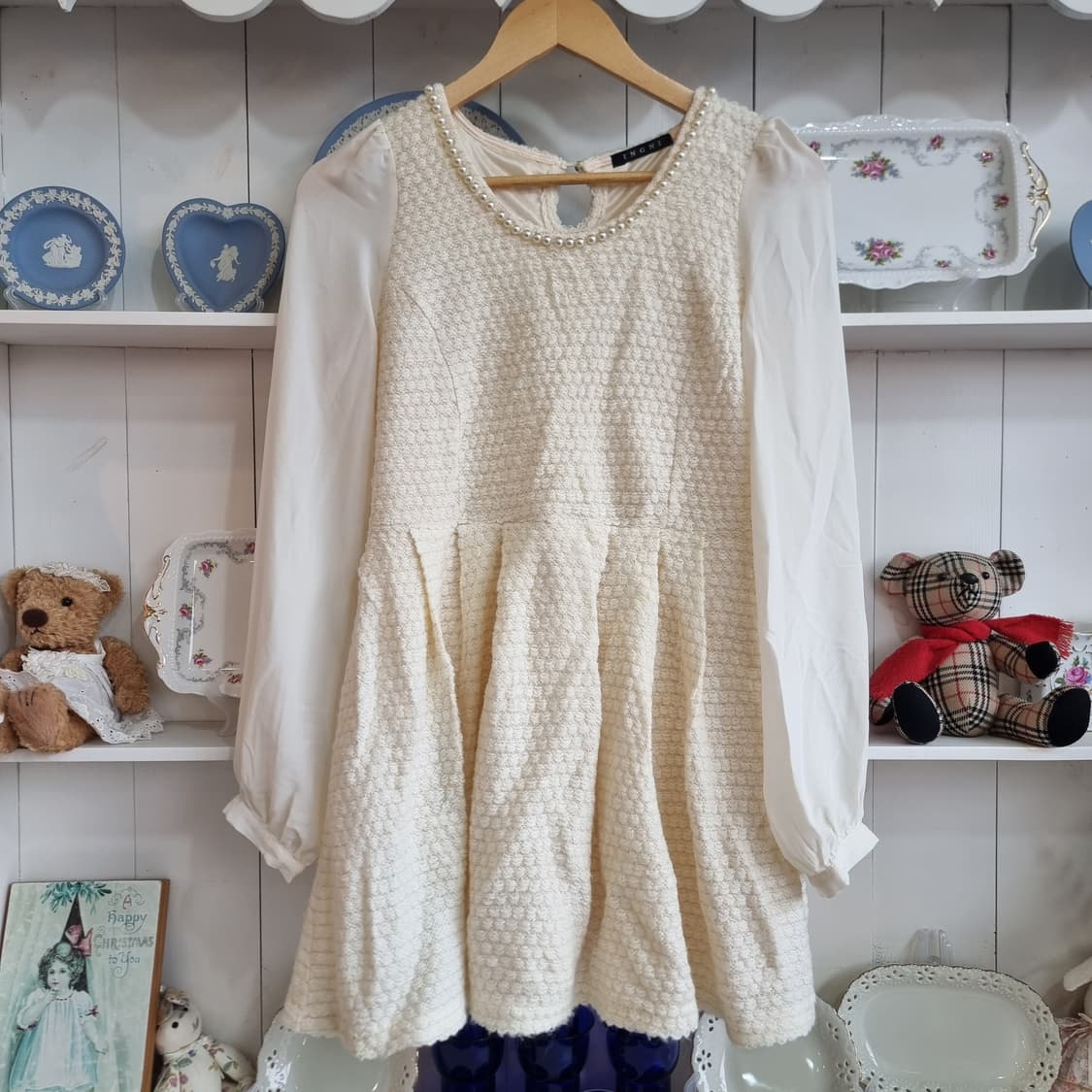 진주넥 트위드 원피스 상품이미지1