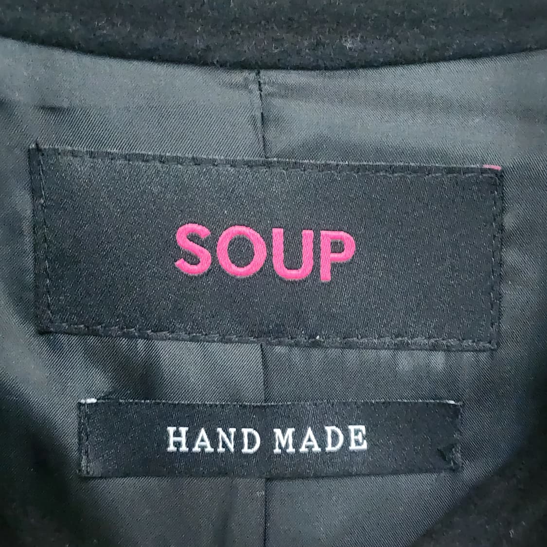 SOUP 핸드메이드 롱 코트 블랙 상품이미지3