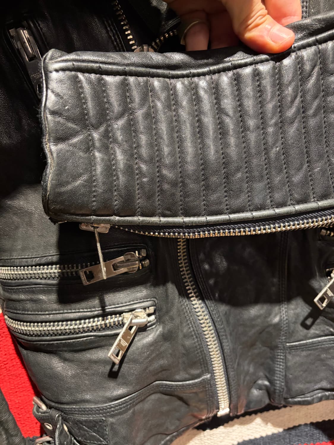 Italy sheep rider jacket / 양가죽 바이커자켓 상품이미지5