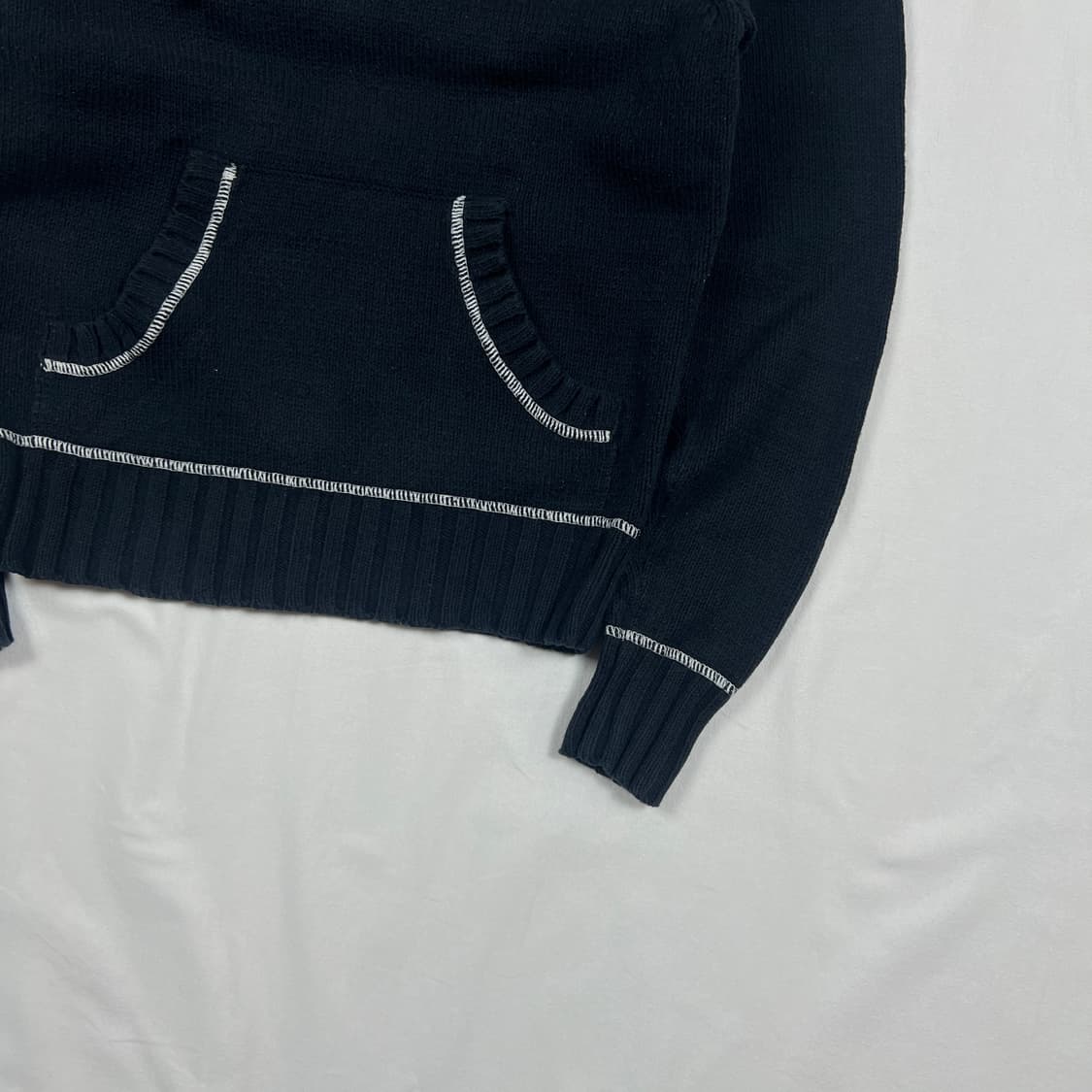 90‘s 꾸레주 courreges 로고 후드 니트 상품이미지3