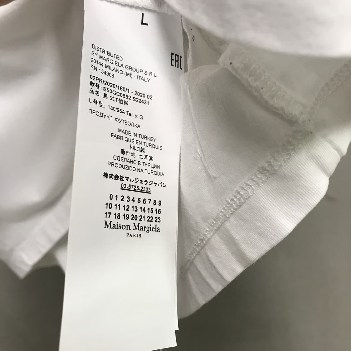 마르지엘라 스티치 반팔 티셔츠 화이트 L 상품이미지5