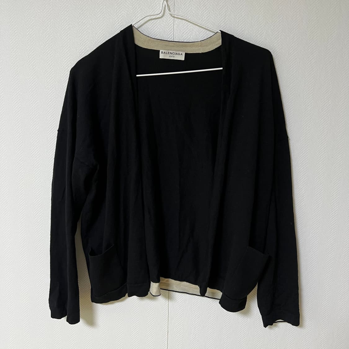 발렌시아가 블랙 니트 울 캐시미어 가디건 36 상품이미지1