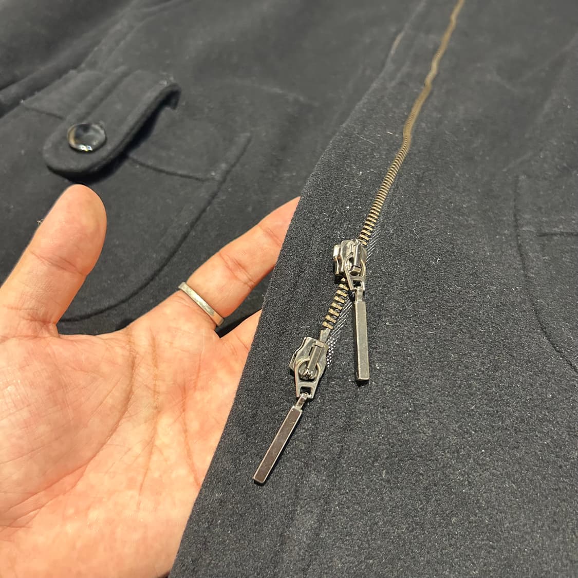 40size) 막스마라 막스앤코 2way 블랙 울 코트 상품이미지8