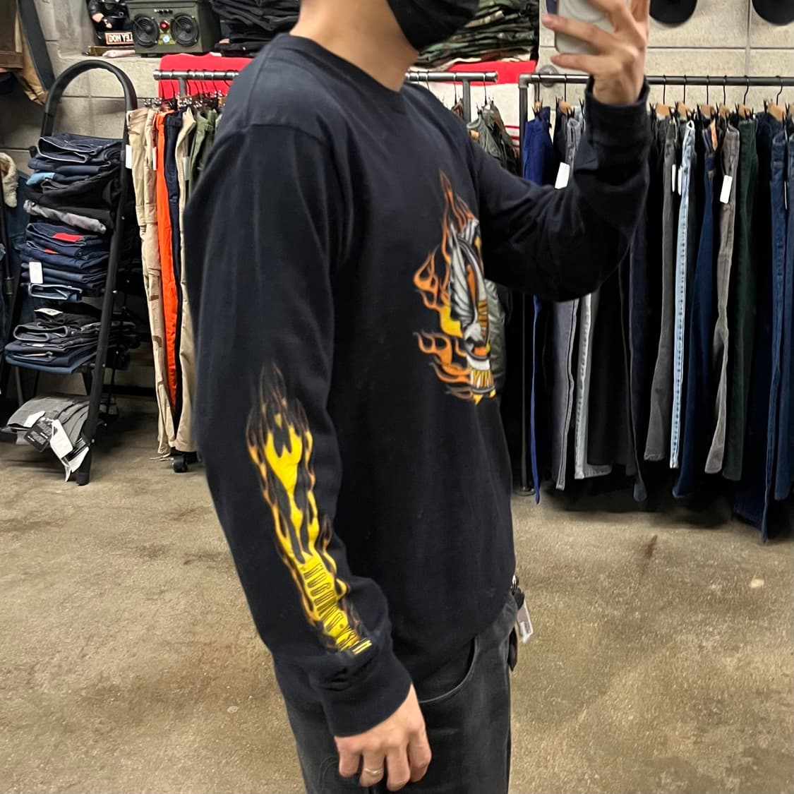 00s 할리데이비슨 플레임 프린팅 롱슬리브 (100) 상품이미지7