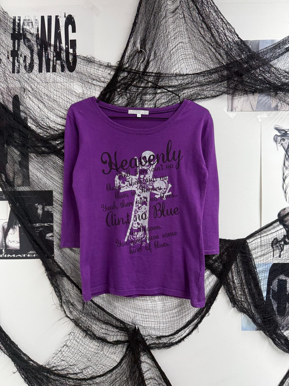 Skull lettering printing quarter sleeve 상품이미지3
