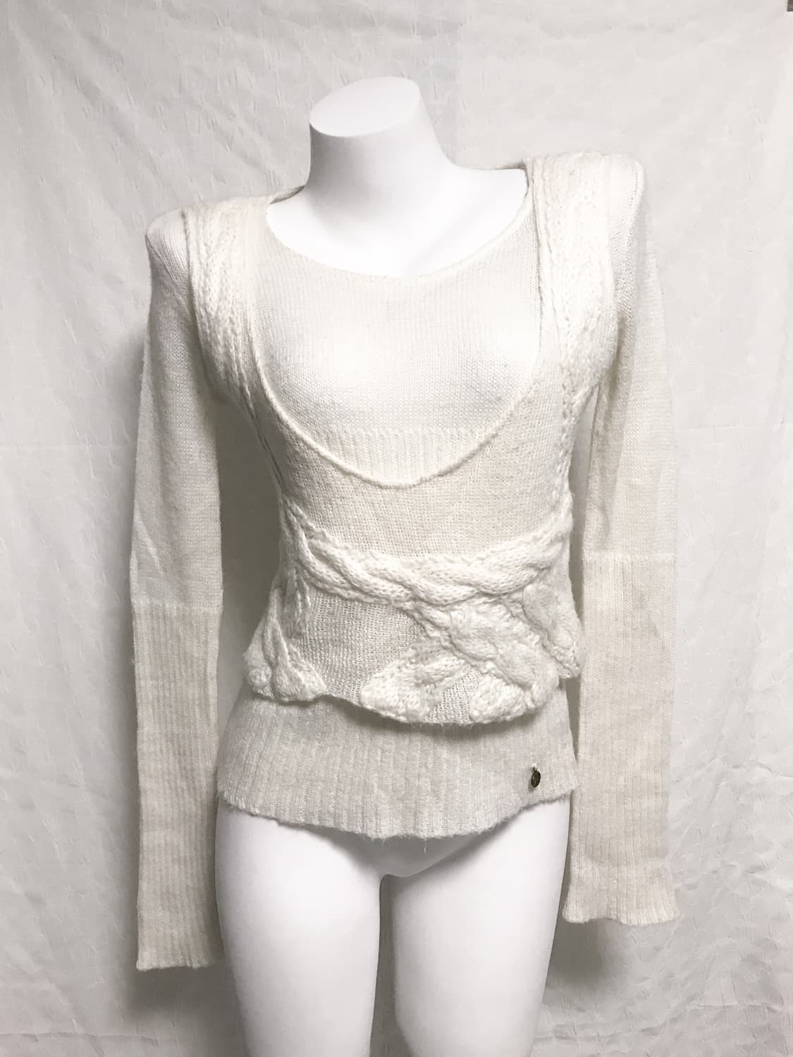 빈티지 아카이브 레이어드 모헤어 니트 롱슬리브 탑 상품이미지1