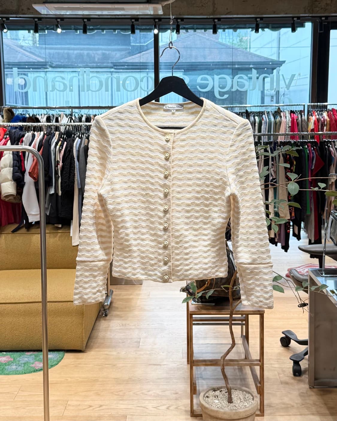 크리스찬 디올 베이지 웨이브패턴 가디건  상품이미지1