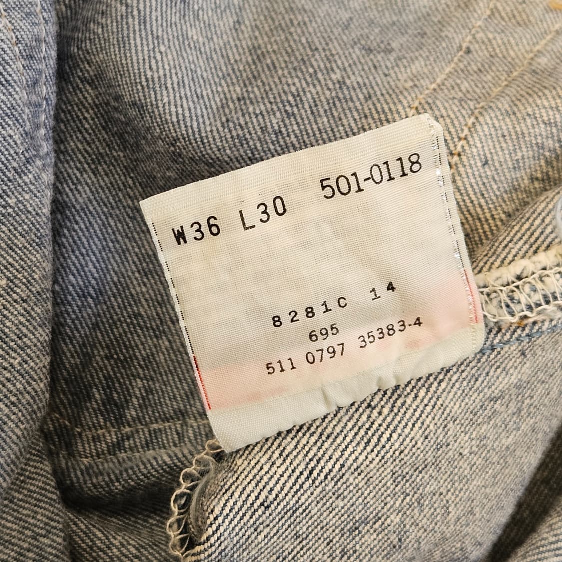 90's levi's 501 빈티지 리바이스 중청 데님 청바지 33~34 상품이미지6