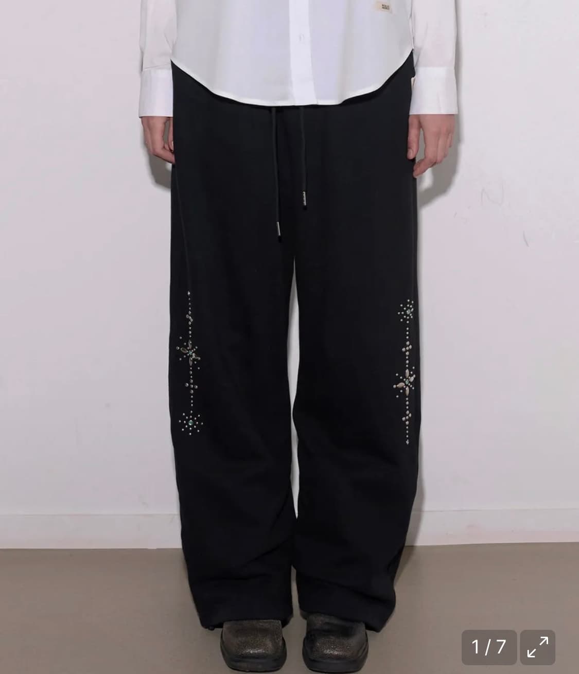 락케이크 스톤 비즈 투웨이 조거 팬츠 블랙 상품이미지1