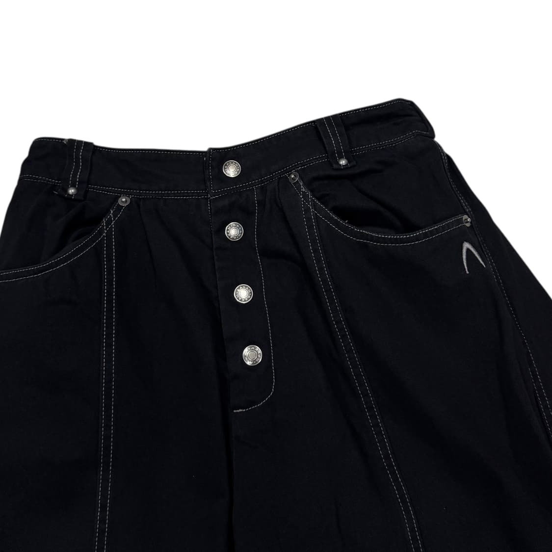 아캄 핀턱 스터드 코튼 팬츠 바지 블랙 1 상품이미지2