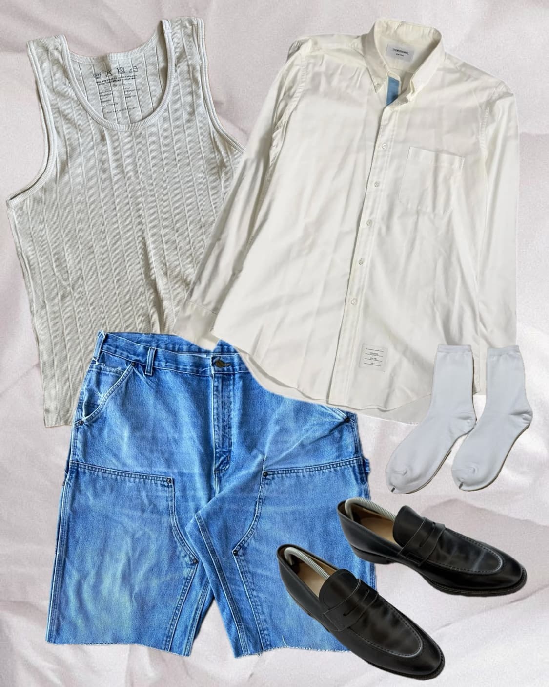 🇧🇷 빈티지 칼하트 더블니 데님 카펜터 쇼츠 상품이미지1